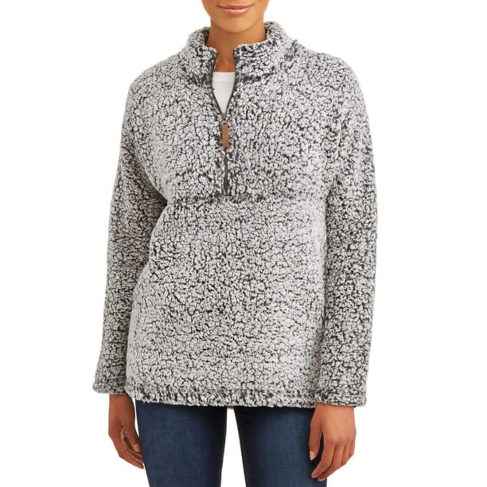 Black And White Sherpa Quarter Zip